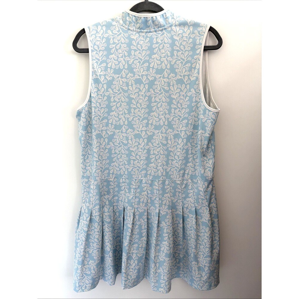 Sigrid Olsen Golf Dress 1/4 Zip Athletic Sz XL Lt Blue White Tenniscore Preppy - Picture 4 of 10